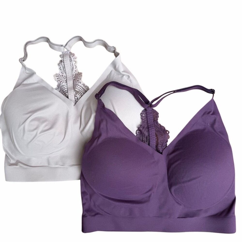 Soma $104 Enbliss Racerback Bralette 2 Pack Wireless Lace Womens Medium NWOT